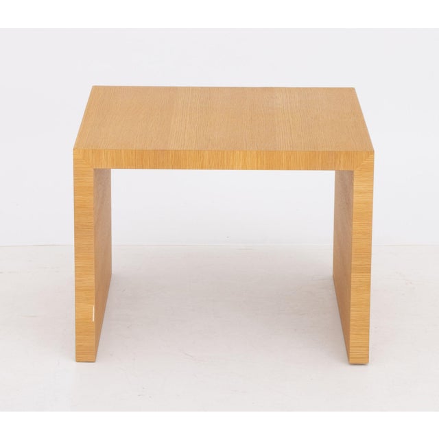 B&B Italia Blonde Wood Side Table, label to underside. 18" H x 23.75" W x 23.75" D. Provenance: From an East 62nd Street...
