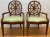 Early 21st Century Contemporary Walnut Framed Upholstered Arm Chairs With Inlay - a Pair For Sale - Image 5 of 5