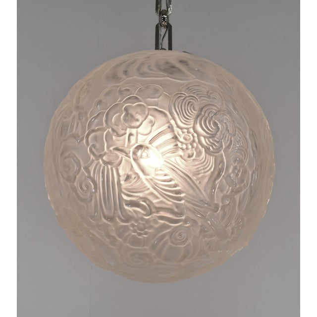 1930s Hettier & Vincent Large French Art Deco Pendant Light 1930s For Sale - Image 5 of 16