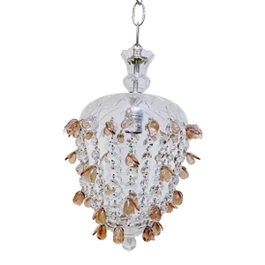1960s Italian Basket Chandelier With Purple Grapes