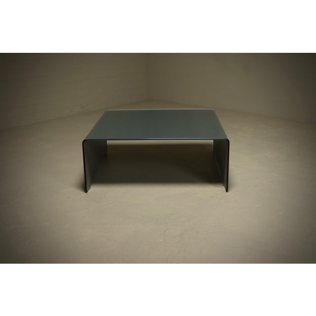 Mid-Century Modern Italian Modern Etched Glass Coffee Table, 1980s For Sale - Image 3 of 10