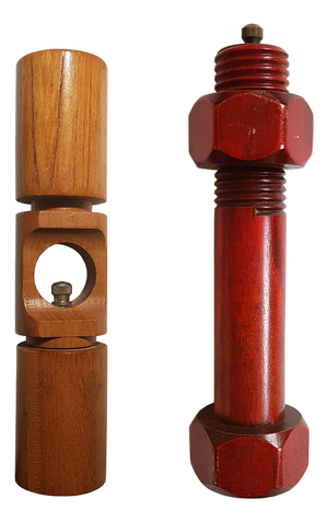Mid-Century Italian Pepper Mill and Pepper Mill & Salt Shaker in One, Set of 2