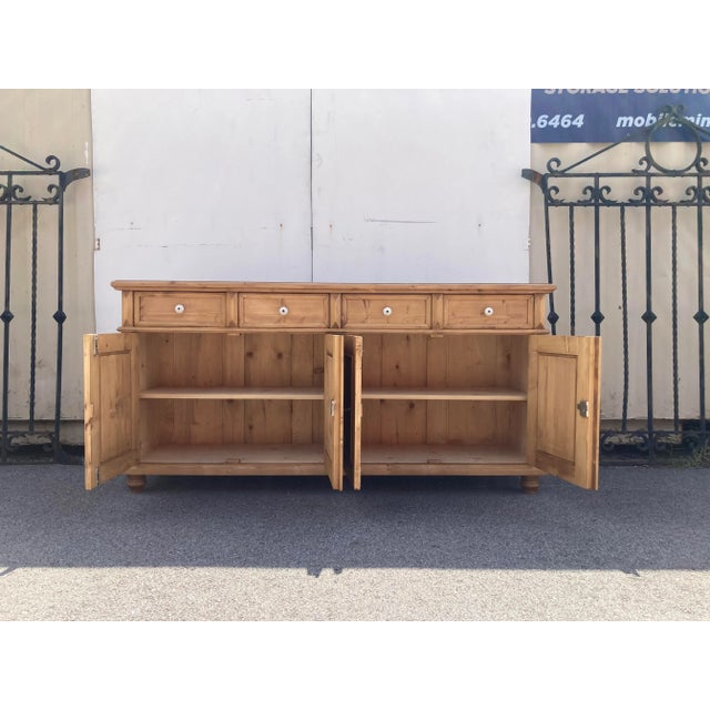 Pine Four Door Four Drawer Sideboard, Reproduction For Sale - Image 15 of 15