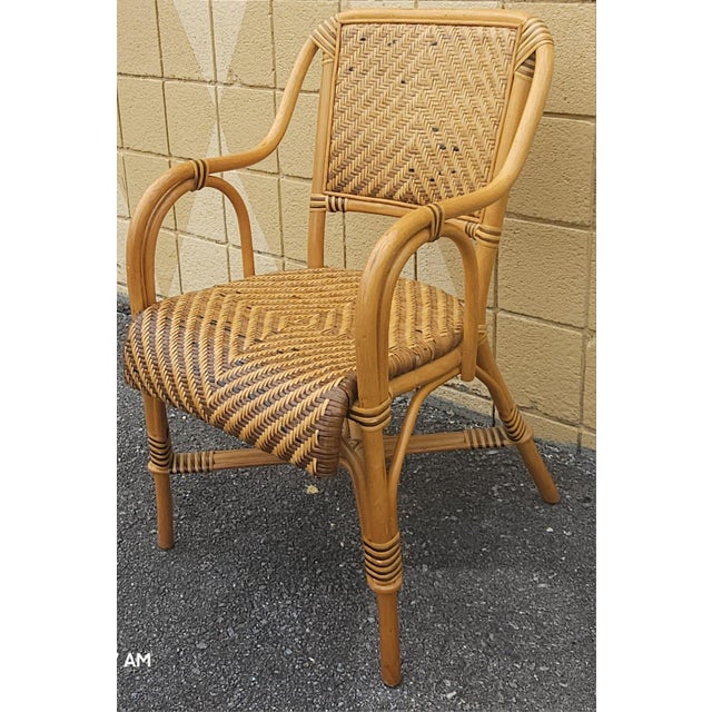 Late 20th Century Late 20th Century Woven Wicker and Rattan Armchair For Sale - Image 5 of 7