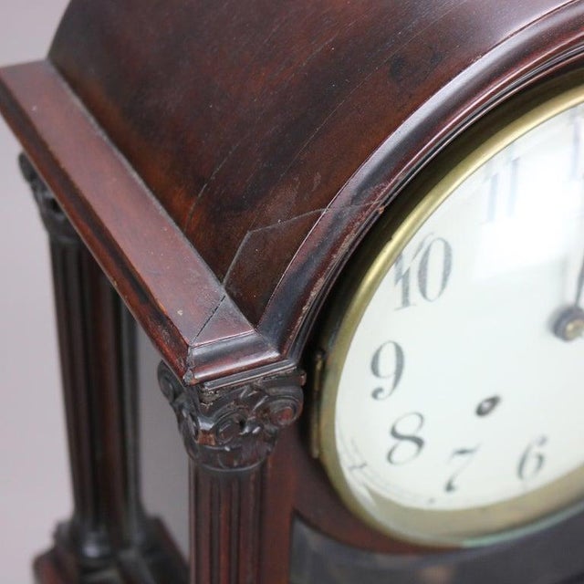 1910s Antique Bailey, Banks and Biddle Neoclassical Mahogany Bracket Clock, Circa 1910 For Sale - Image 5 of 14