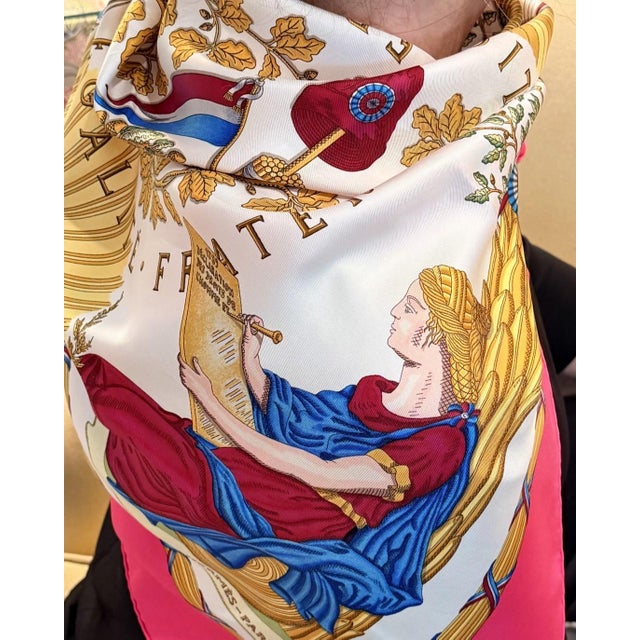 Hermes Silk Scarf "Republiqe Francaise - Liberte, Egalite, Fraternite - 1789" For Sale - Image 10 of 12