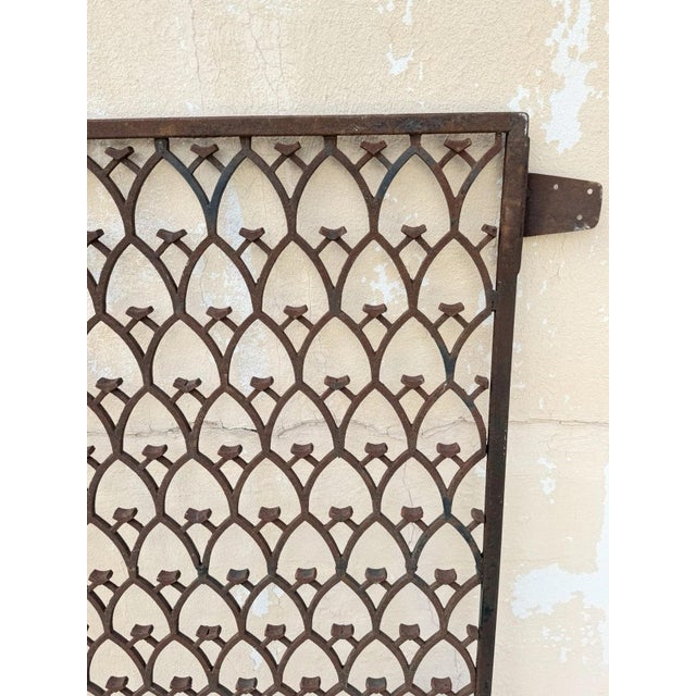 Antique French Art Nouveau Wrought Iron "Repeating Arch" 55x48 Garden Entry Gate For Sale - Image 17 of 18