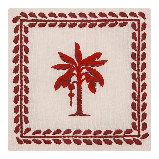 Johanna Ortiz Uncu Red Platanera Cocktail Napkin, Set of 4 For Sale