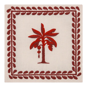 Johanna Ortiz Uncu Red Platanera Cocktail Napkin, Set of 4