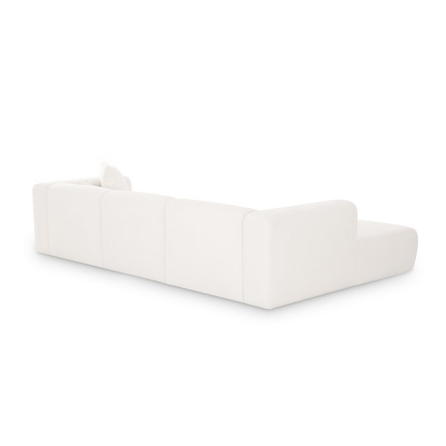 Boho Chic Tarra Cream Chenille Modular LAF Sectional For Sale - Image 3 of 6