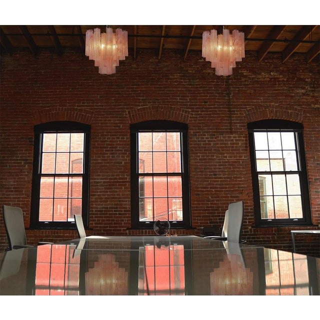 Pink Pink Alabaster Murano Glass Tronchi Chandeliers, 1980s, Set of 3 For Sale - Image 8 of 16
