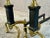 Late 20th Century Regency Style Brass and Black Cast Iron Andirons - a Pair For Sale - Image 4 of 12