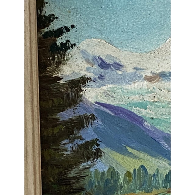 Claude Sargue, Mountain Landscape No. 2, 1960s, Oil on Panel, Framed For Sale - Image 3 of 9