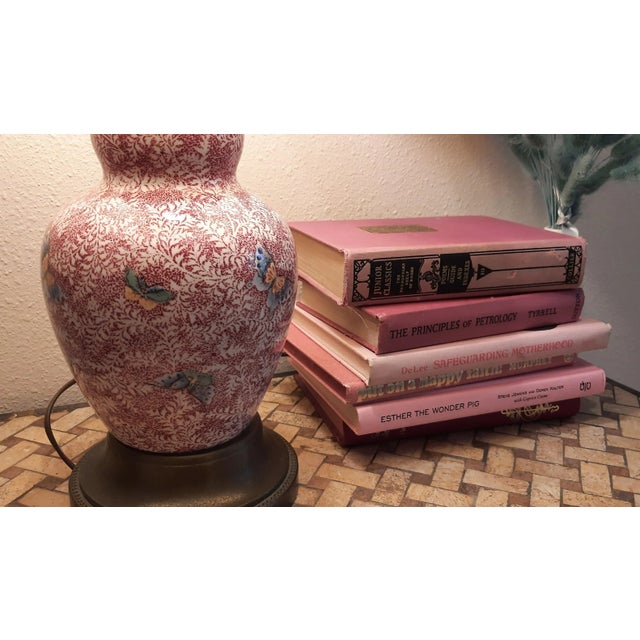 Ceramic Royal Winton Pink Chintz Butterfly Lamp England For Sale - Image 7 of 13