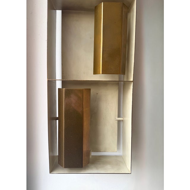 Pair of Brass Sconces "Finestra" 12664 by Gio Ponti for Arredoluce. Italy, 1950s For Sale - Image 11 of 17