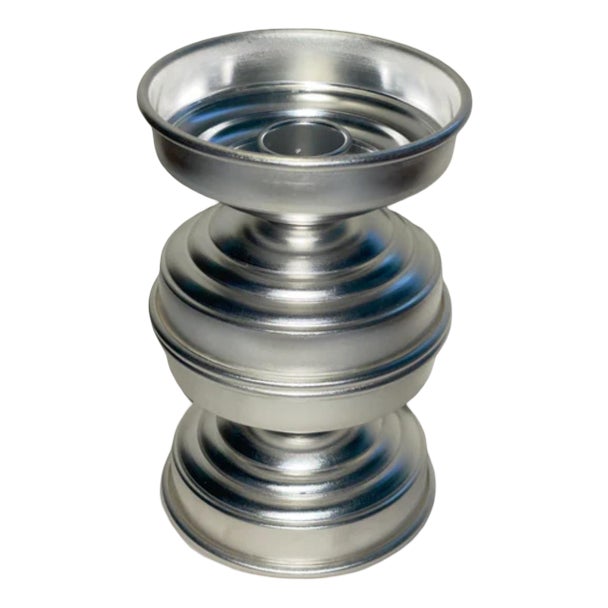 Rl 05 Maxi Candleholder in Silver Plated Brushed Brass by Caspal For Sale