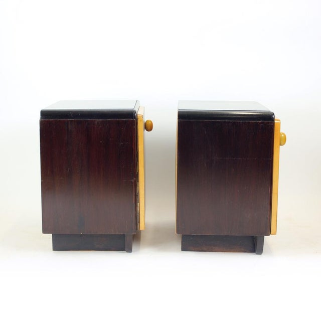 Mid-Century Bedside Tables with Glass Tops, Former Czechoslovakia, 1960s, Set of 2 For Sale - Image 10 of 12