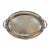 Antique French Silver Plate Repousse Handle Engine Turn Serving Tray For Sale