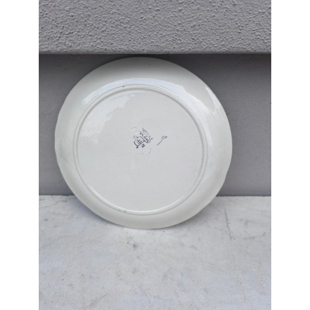 Majolica Plate Flower & Butterfly Choisy Le Roi, Circa 1880 For Sale - Image 4 of 4