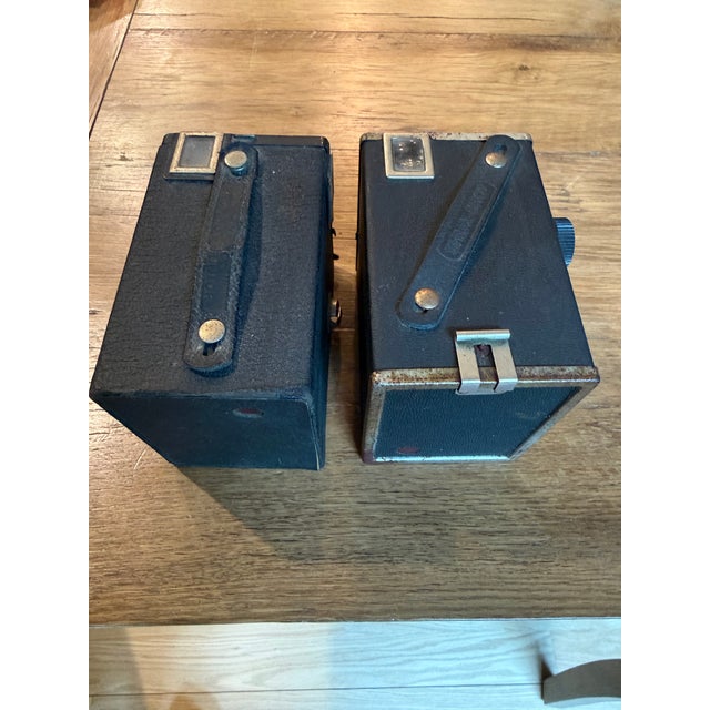 Black Vintage Art Deco Industrial Box Cameras - Pair of 2 For Sale - Image 8 of 11