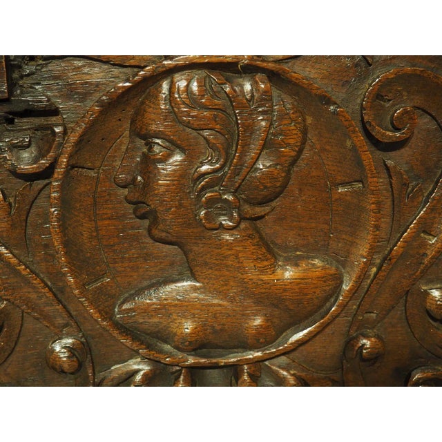 17th Century Northern France Wedding Chest in Carved Oak For Sale In Dallas - Image 6 of 12