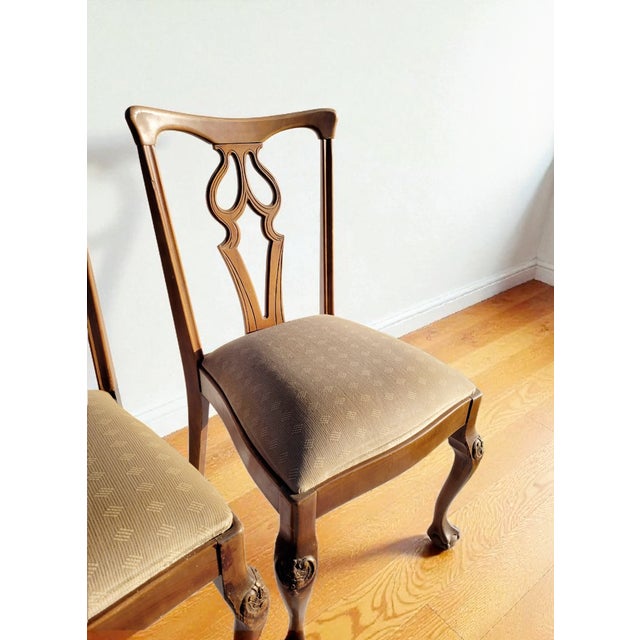 Antique English Oak Dining Chairs, 1890s, Set of 4 For Sale - Image 12 of 14