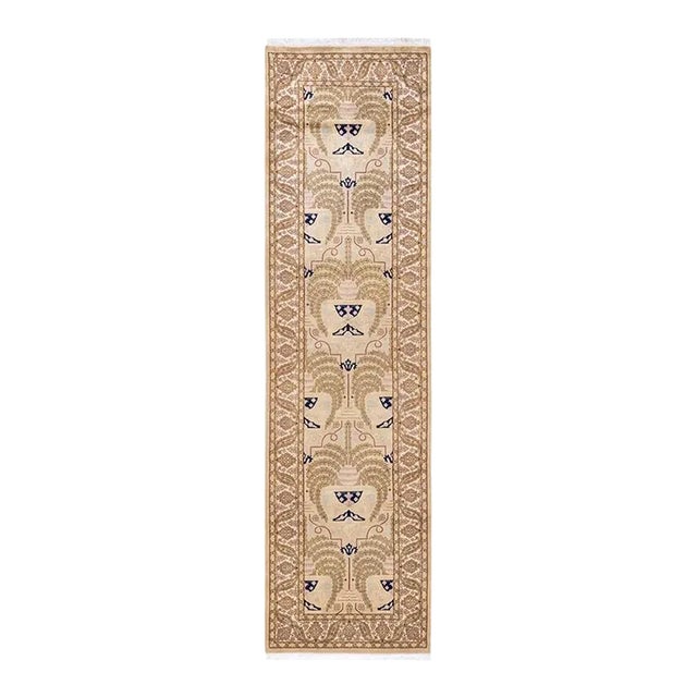 Mogul, One-of-a-Kind Hand-Knotted Area Rug in Ivory, 2' 7" x 9' 10" For Sale