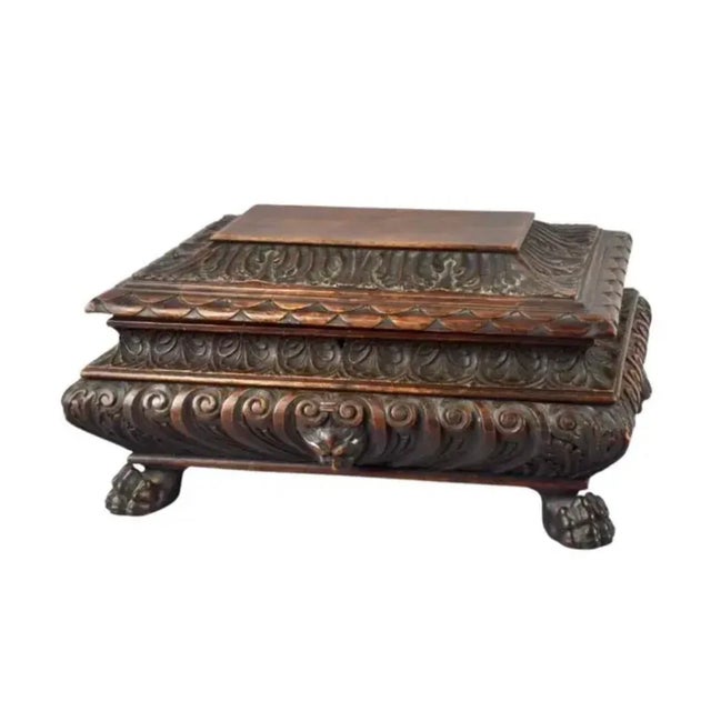 Wood Italian Wood Carved Casket Box For Sale - Image 7 of 7