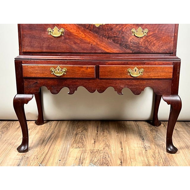 Wood Antique Queen Anne Walnut Chest on Frame With Drake Feet Probably Irish C. Late 18th Century For Sale - Image 7 of 9