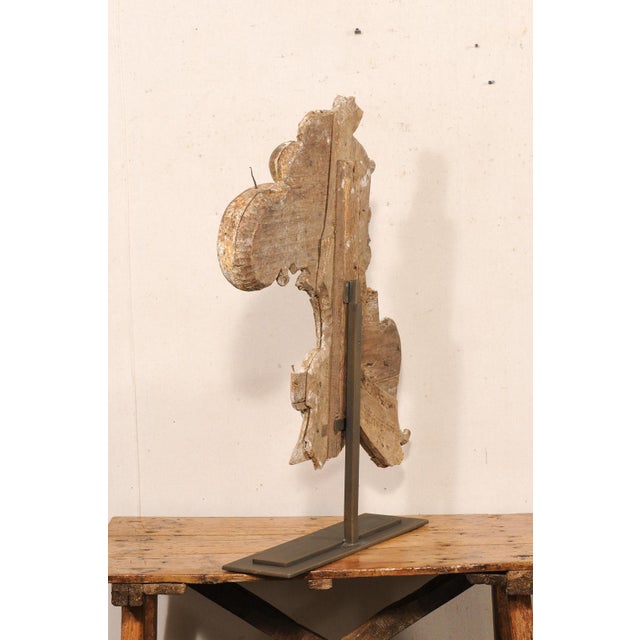 Wood Italian 18th C. Scrolled Fragment on Stand For Sale - Image 7 of 10
