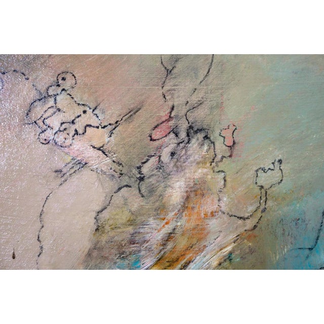 Tan Julio daCunha Signed Modern Abstract Figurative Oil Painting on Canvas 2010 For Sale - Image 8 of 10