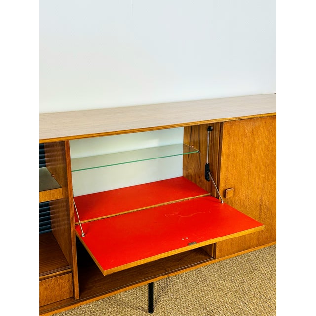 Black Tall Scandinavian Teak Sideboard, 1960s For Sale - Image 8 of 18