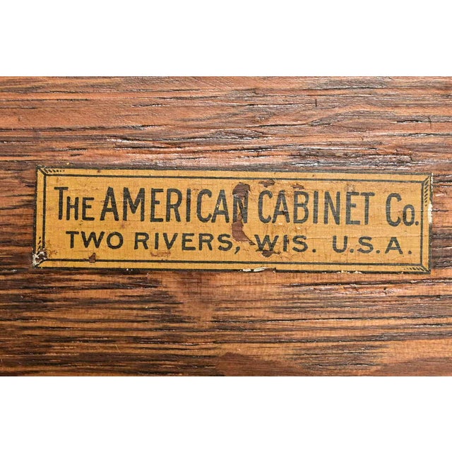 Antique Arts & Crafts Oak 27-Drawer Tambour Door Dental Cabinet by American Cabinet Co., Circa 1900 For Sale - Image 11 of 18