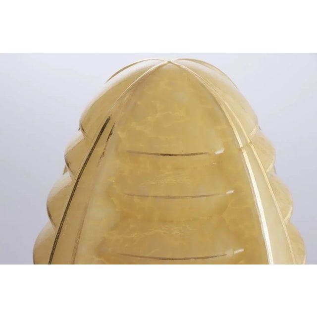 1930s Art Deco British Table Lamp with Mottled Glass Shade, 1930s For Sale - Image 5 of 10