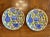 Ceramic 1970s Pair of Yellow & Blue Chinese Porcelain Plates, Set of Two For Sale - Image 7 of 9