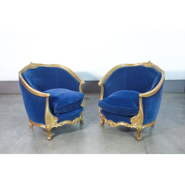 Louis XIV Style Armchairs in Gilded Wood, Set of 2 For Sale - Image 6 of 16
