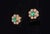 Gorgeous 18K solid gold 1.80CTS diamond and emerald floral stud milgrain earrings. These earrings are set with 16 natural...