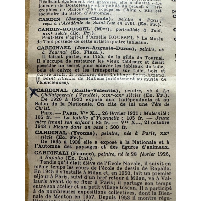 French E. V. Cardinal — Signed French Nude Painting Dated 1946 For Sale - Image 3 of 5