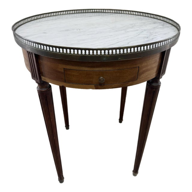 French Antique Louis XVI Mahogany Bouillotte Side Table For Sale