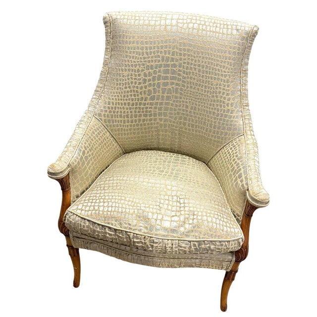 Traditional Late 20th Century Upholstered Accent Arm Chair For Sale - Image 3 of 14