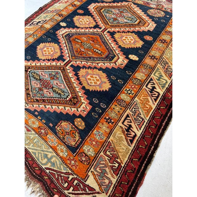 Title: SUPER Fine INDIGO CHILD | Moody and Collectable Gorgeous Caucasian Rug Size: 3.10 x 4.9 Age: Antique, C....