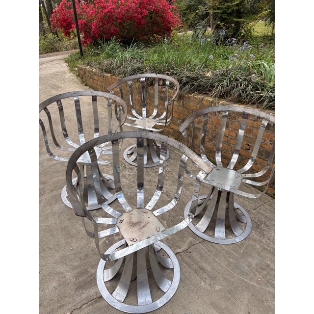 Herbert Saiger for Russell Woodard Mid Century Modern Swivel Chairs - Set of 4, Attributed For Sale - Image 10 of 10