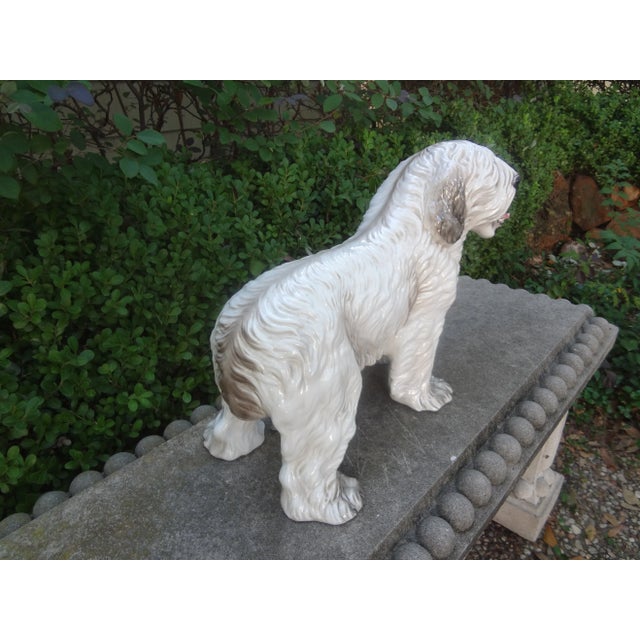 1960s Italian Glazed Ceramic Dog Sculpture For Sale - Image 4 of 9