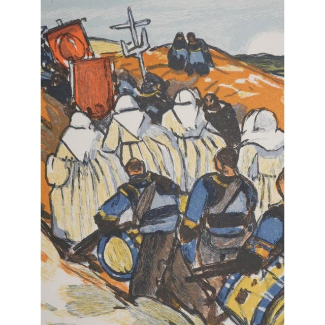 Mathurin Meheut, Brittany, The Procession with Orchestra, Engraving For Sale - Image 5 of 8