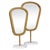 Contemporary Matthew Izzo Home Micah Small Aged Gold Table Top Mirror on Marble Pedestal Stand For Sale - Image 3 of 5