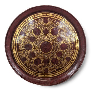 Moroccan Tea Serving Tray in Metal For Sale