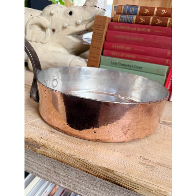 1920s Antique French Gaillard Copper Pan From CGT French Line Oceanliner For Sale - Image 5 of 9