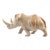 Hand-Carved Stone Rhino Sculpture – Heavy Decorative Animal Figure, Natural Veining For Sale