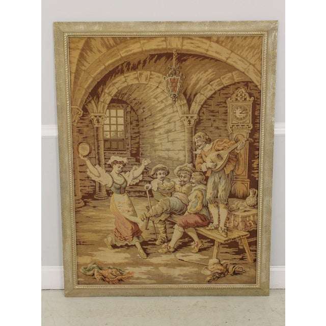 Silver Finish Framed European Tapestry For Sale - Image 13 of 13