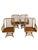 Tan Mid 20th Century Rattan Latticed Dining Set With Glass Top Table For Sale - Image 8 of 16
